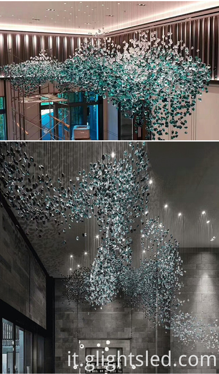 Nuovo prodotto Design moderno Design personalizzato Progetto Crystal Project Big Hotel Lobby lampadario